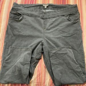 Woman Within 34W Petite Pull-On Gray Denim Jeans w/ Pockets